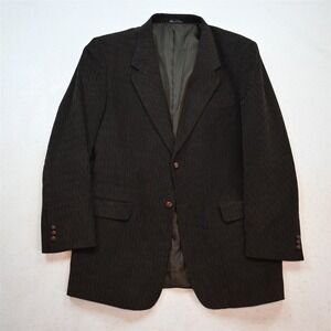 Monsieur‎ Adolfo 42L Brown Herringbone Corduroy Mens Blazer Jacket Sport Coat